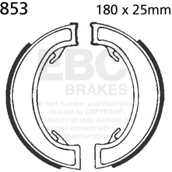 Plain モーターサイクル リプレイスメント ブレーキシューズ リア左側用 EBC Brakes (イービーシーブレーキ)