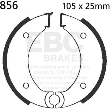 Plain モーターサイクル リプレイスメント ブレーキシューズ フロント左側用 EBC Brakes (イービーシーブレーキ)