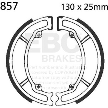Plain モーターサイクル リプレイスメント ブレーキシューズ リア左側用 EBC Brakes (イービーシーブレーキ)
