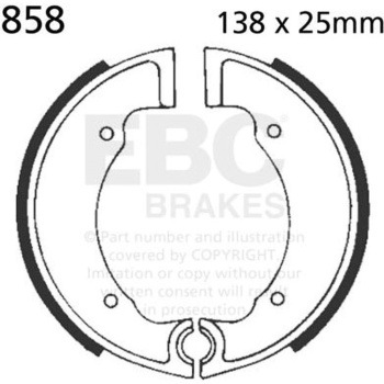 Plain モーターサイクル リプレイスメント ブレーキシューズ フロント左側用 EBC Brakes (イービーシーブレーキ)