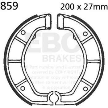 Plain モーターサイクル リプレイスメント ブレーキシューズ リア左側用 EBC Brakes (イービーシーブレーキ)