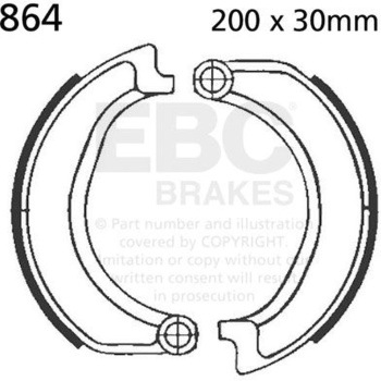 Plain モーターサイクル リプレイスメント ブレーキシューズ フロント左側用 EBC Brakes (イービーシーブレーキ)
