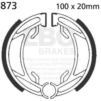 Plain モーターサイクル リプレイスメント ブレーキシューズ リア右側用 EBC Brakes (イービーシーブレーキ)