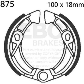Plain モーターサイクル リプレイスメント ブレーキシューズ フロント左側用 EBC Brakes (イービーシーブレーキ)