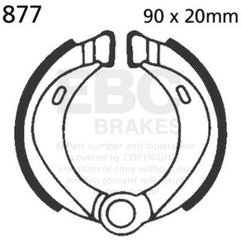 Plain モーターサイクル リプレイスメント ブレーキシューズ フロント左側用 EBC Brakes (イービーシーブレーキ)