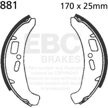 Plain モーターサイクル リプレイスメント ブレーキシューズ リア左側用 EBC Brakes (イービーシーブレーキ)