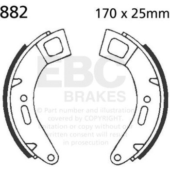 Plain モーターサイクル リプレイスメント ブレーキシューズ フロント左側用 EBC Brakes (イービーシーブレーキ)