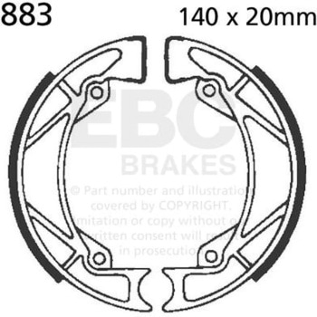 Plain モーターサイクル リプレイスメント ブレーキシューズ リア左側用 EBC Brakes (イービーシーブレーキ)