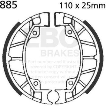 Plain モーターサイクル リプレイスメント ブレーキシューズ フロント左側用 EBC Brakes (イービーシーブレーキ)