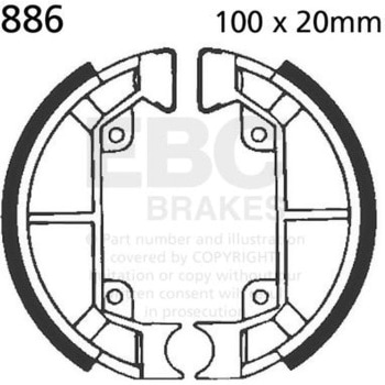 Plain モーターサイクル リプレイスメント ブレーキシューズ リア左側用 EBC Brakes (イービーシーブレーキ)