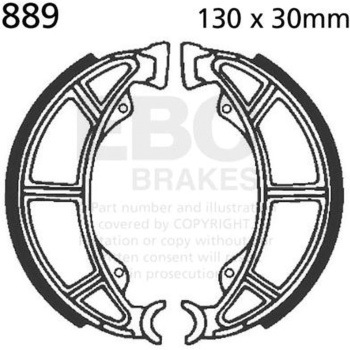 Plain モーターサイクル リプレイスメント ブレーキシューズ リア左側用 EBC Brakes (イービーシーブレーキ)