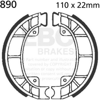 Plain モーターサイクル リプレイスメント ブレーキシューズ フロント左側用 EBC Brakes (イービーシーブレーキ)