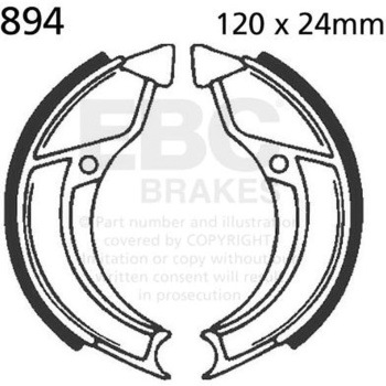 Plain モーターサイクル リプレイスメント ブレーキシューズ フロント左側用 EBC Brakes (イービーシーブレーキ)