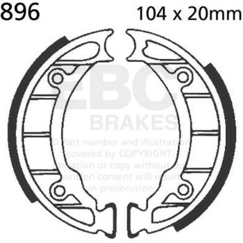 Plain モーターサイクル リプレイスメント ブレーキシューズ フロント左側用 EBC Brakes (イービーシーブレーキ)