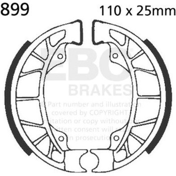Plain モーターサイクル リプレイスメント ブレーキシューズ リア左側用 EBC Brakes (イービーシーブレーキ)
