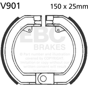 Plain モーターサイクル リプレイスメント ブレーキシューズ フロント左側用 EBC Brakes (イービーシーブレーキ)