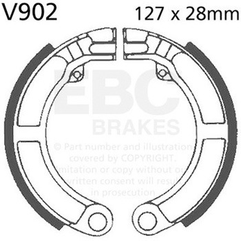 Plain モーターサイクル リプレイスメント ブレーキシューズ リア左側用 EBC Brakes (イービーシーブレーキ)