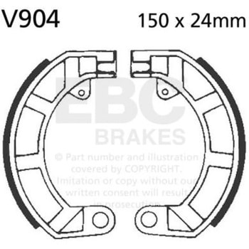 Plain モーターサイクル リプレイスメント ブレーキシューズ リア左側用 EBC Brakes (イービーシーブレーキ)