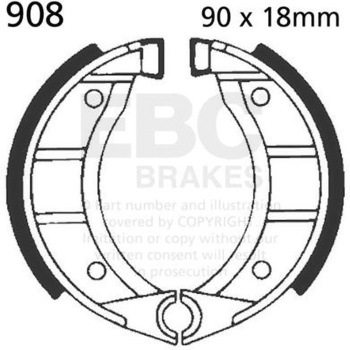 Plain モーターサイクル リプレイスメント ブレーキシューズ フロント左側用 EBC Brakes (イービーシーブレーキ)