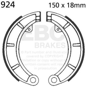 Plain モーターサイクル リプレイスメント ブレーキシューズ リア左側用 EBC Brakes (イービーシーブレーキ)