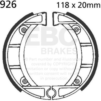 Plain モーターサイクル リプレイスメント ブレーキシューズ リア左側用 EBC Brakes (イービーシーブレーキ)