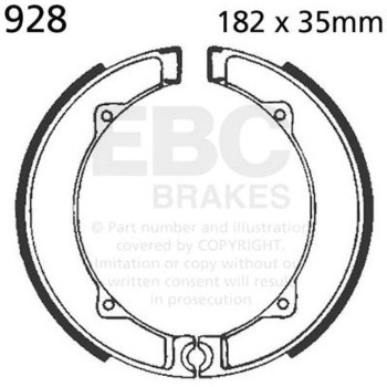 Plain モーターサイクル リプレイスメント ブレーキシューズ フロント左側用 EBC Brakes (イービーシーブレーキ)