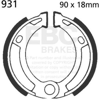 Plain モーターサイクル リプレイスメント ブレーキシューズ フロント左側用 EBC Brakes (イービーシーブレーキ)