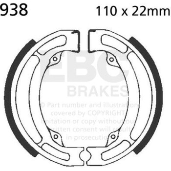 Plain モーターサイクル リプレイスメント ブレーキシューズ フロント左側用 EBC Brakes (イービーシーブレーキ)