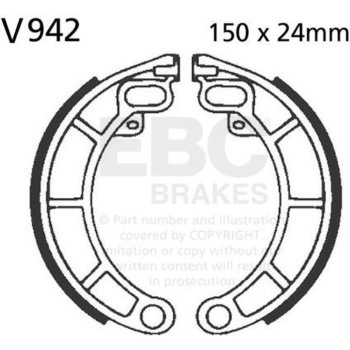 Plain モーターサイクル リプレイスメント ブレーキシューズ リア左側用 EBC Brakes (イービーシーブレーキ)