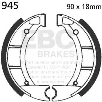 Plain モーターサイクル リプレイスメント ブレーキシューズ フロント左側用 EBC Brakes (イービーシーブレーキ)