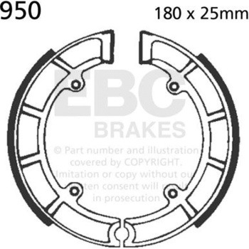 Plain モーターサイクル リプレイスメント ブレーキシューズ フロント左側用 EBC Brakes (イービーシーブレーキ)
