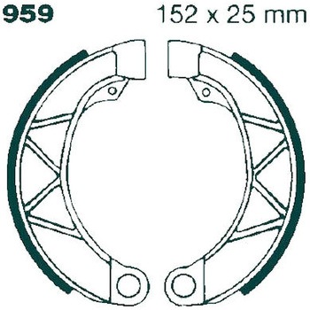 Plain モーターサイクル リプレイスメント ブレーキシューズ フロント左側用 EBC Brakes (イービーシーブレーキ)