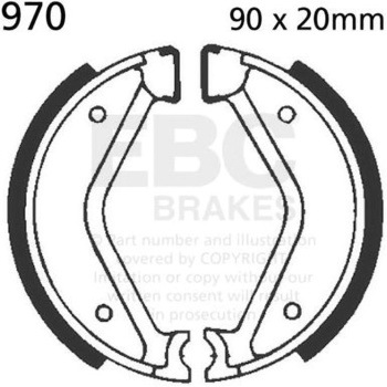Plain モーターサイクル リプレイスメント ブレーキシューズ フロント左側用 EBC Brakes (イービーシーブレーキ)