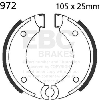 Plain モーターサイクル リプレイスメント ブレーキシューズ フロント左側用 EBC Brakes (イービーシーブレーキ)