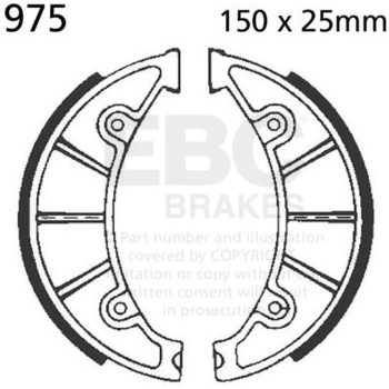 Plain モーターサイクル リプレイスメント ブレーキシューズ リア左側用 EBC Brakes (イービーシーブレーキ)