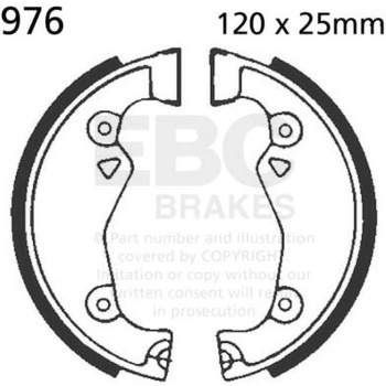 Plain モーターサイクル リプレイスメント ブレーキシューズ フロント左側用 EBC Brakes (イービーシーブレーキ)