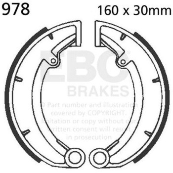 Plain モーターサイクル リプレイスメント ブレーキシューズ フロント左側用 EBC Brakes (イービーシーブレーキ)