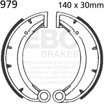Plain モーターサイクル リプレイスメント ブレーキシューズ リア左側用 EBC Brakes (イービーシーブレーキ)