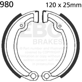 Plain モーターサイクル リプレイスメント ブレーキシューズ フロント左側用 EBC Brakes (イービーシーブレーキ)