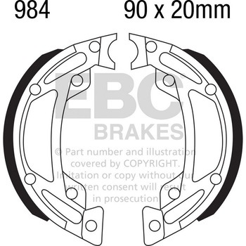 Plain モーターサイクル リプレイスメント ブレーキシューズ リア左側用 EBC Brakes (イービーシーブレーキ)