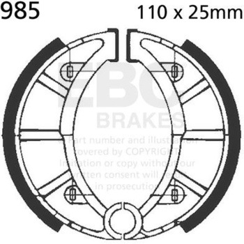 Plain モーターサイクル リプレイスメント ブレーキシューズ フロント左側用 EBC Brakes (イービーシーブレーキ)