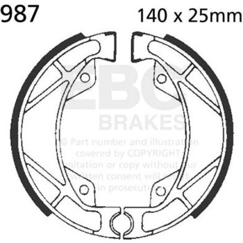 Plain モーターサイクル リプレイスメント ブレーキシューズ リア左側用 EBC Brakes (イービーシーブレーキ)