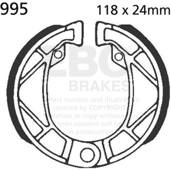 Plain モーターサイクル リプレイスメント ブレーキシューズ リア右側用 EBC Brakes (イービーシーブレーキ)