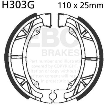 モーターサイクル 溝付き リプレイスメント ブレーキシューズ フロント左側用 EBC Brakes (イービーシーブレーキ)