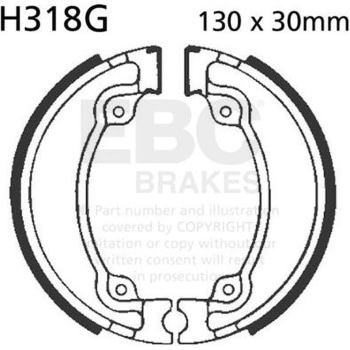 モーターサイクル 溝付き リプレイスメント ブレーキシューズ リア左側用 - EBC Brakes (イービーシーブレーキ)