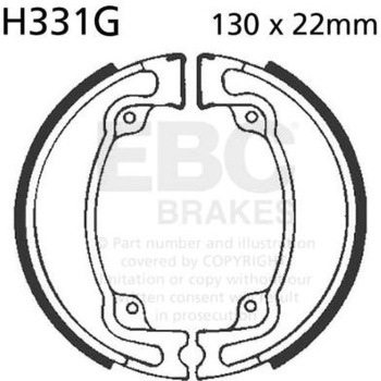 モーターサイクル 溝付き リプレイスメント ブレーキシューズ リア左側用 - EBC Brakes (イービーシーブレーキ)