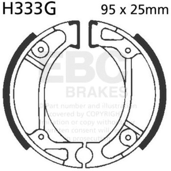 モーターサイクル 溝付き リプレイスメント ブレーキシューズ リア左側用 - EBC Brakes (イービーシーブレーキ)
