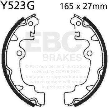 Y523G モーターサイクル 溝付き リプレイスメント ブレーキシューズ リア左側用 EBC Brakes (イービーシーブレーキ) 43858160