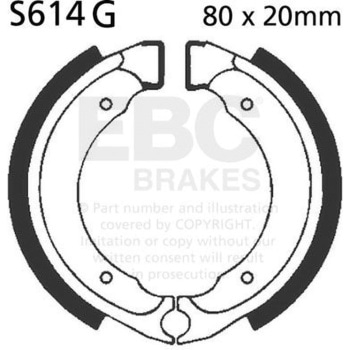 S614G モーターサイクル 溝付き リプレイスメント ブレーキシューズ フロント左側用 EBC Brakes (イービーシーブレーキ) 43858275