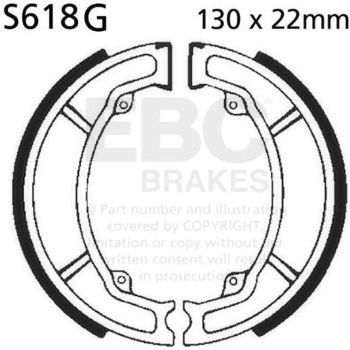 S618G モーターサイクル 溝付き リプレイスメント ブレーキシューズ フロント左側用 EBC Brakes (イービーシーブレーキ) 43858318